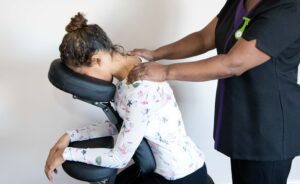 Chair massage, onsite treatment, workplace wellness