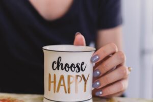 Developing an attitude of gratitude, complete harmony, choose happy mug